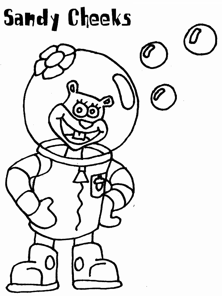 Cool Spongebob Characters 1 Coloring Page