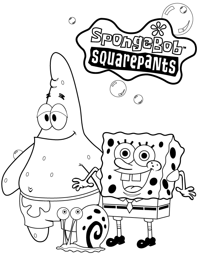 Spongebob Characters 14 Cool Coloring Page