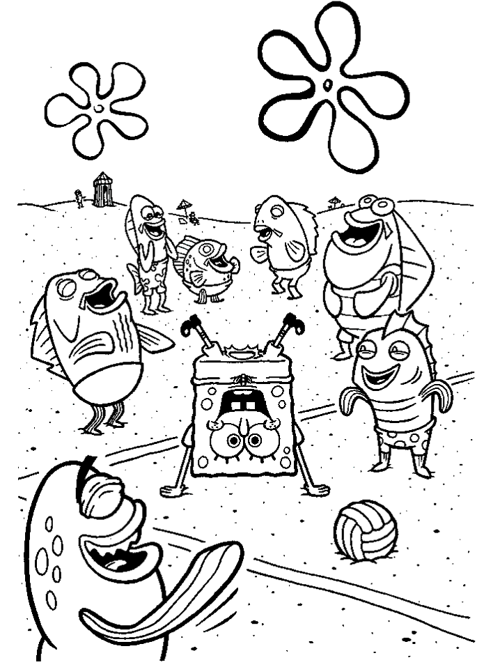 Spongebob Characters 25 Cool Coloring Page