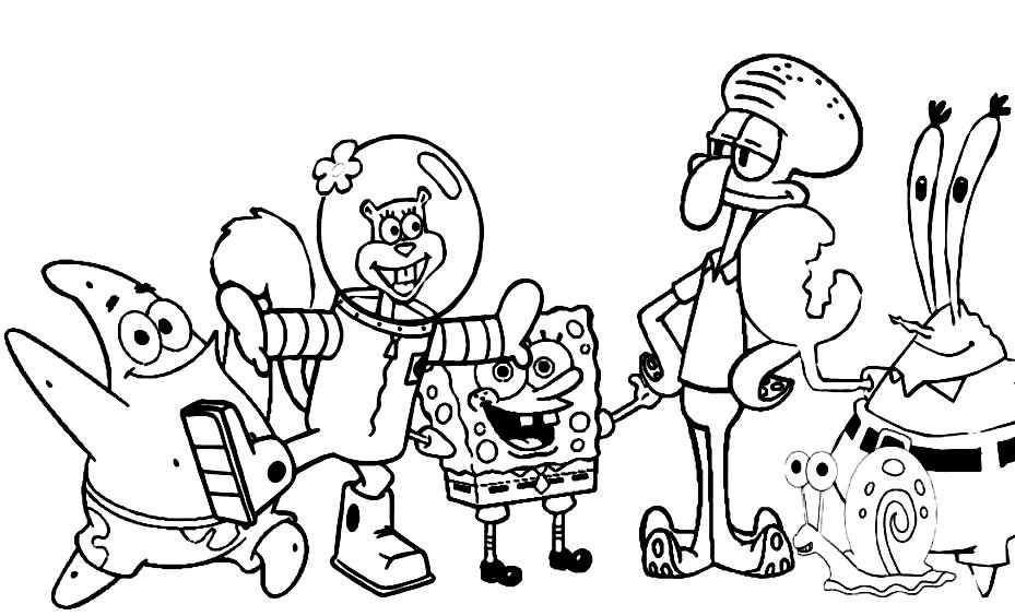 Spongebob Characters 26 For Kids Coloring Page