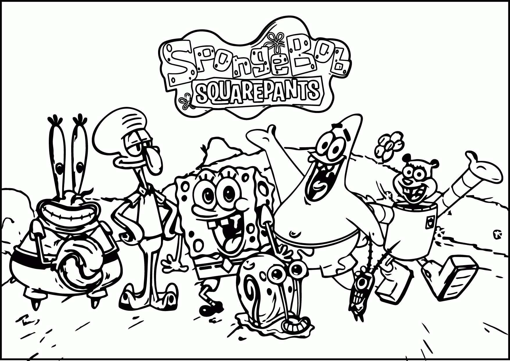 Spongebob Characters 51 Cool Coloring Page