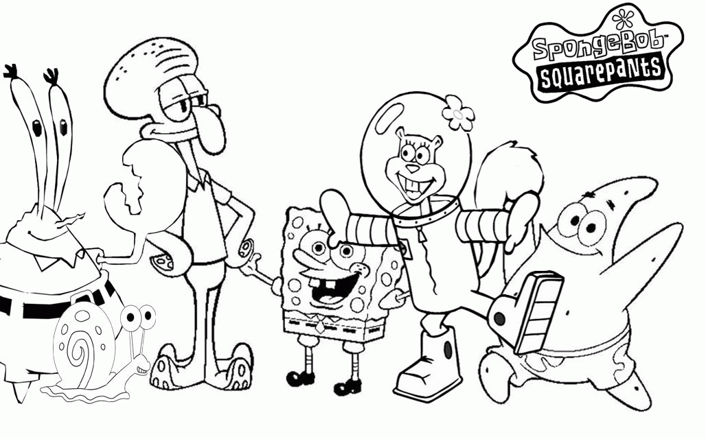 Spongebob Characters 53 Cool Coloring Page