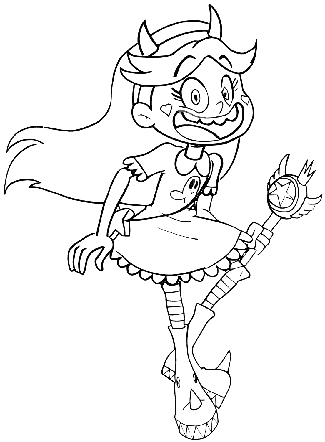 Star Butterfly Smiling Coloring Pages   Coloring Cool
