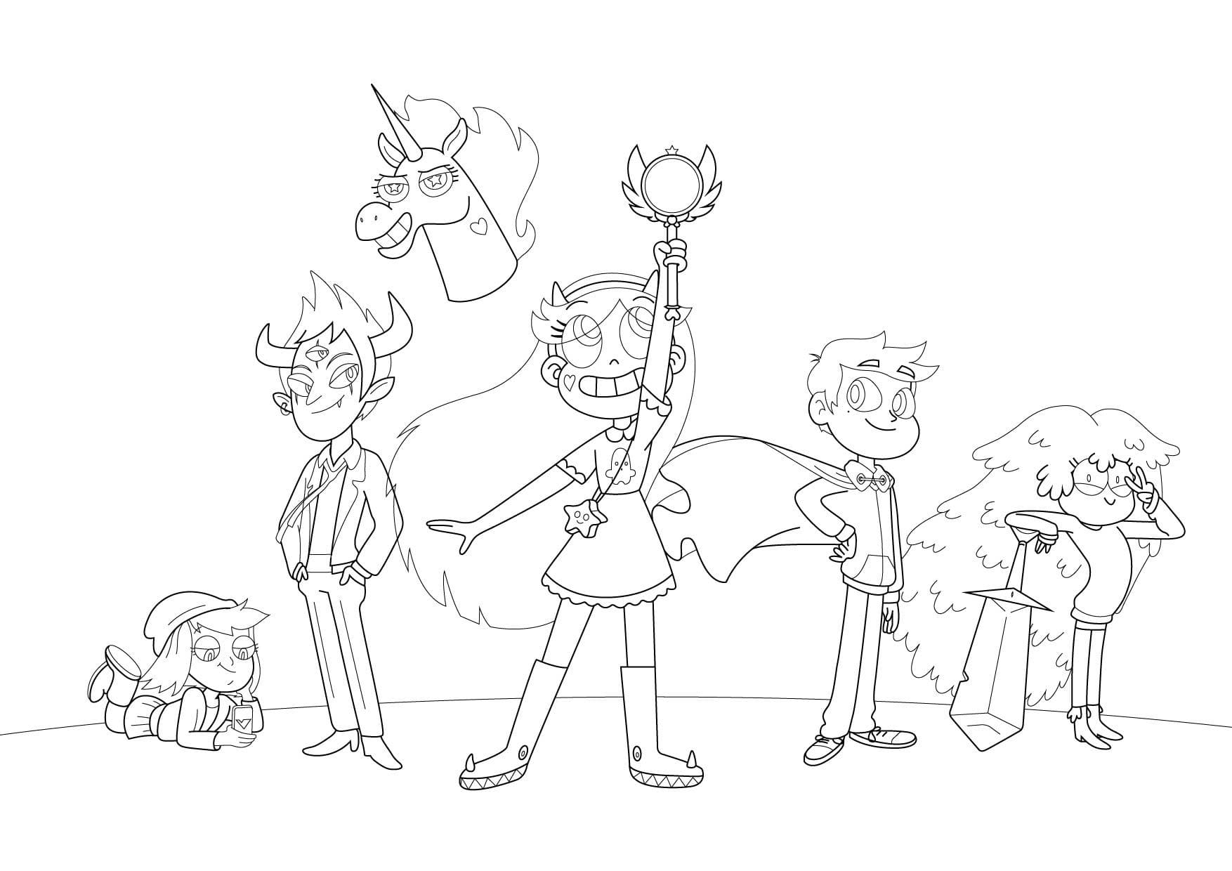 Star Vs The Forces Of Evil 5 Cool Coloring Page