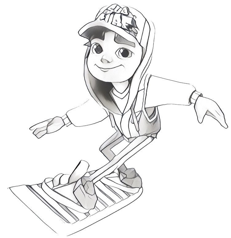 Subway Surfers 2 Cool Coloring Page