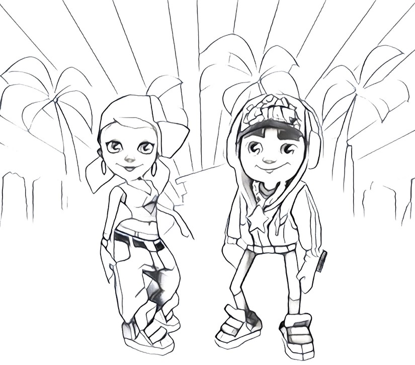 Subway Surfers 3 For Kids Coloring Page