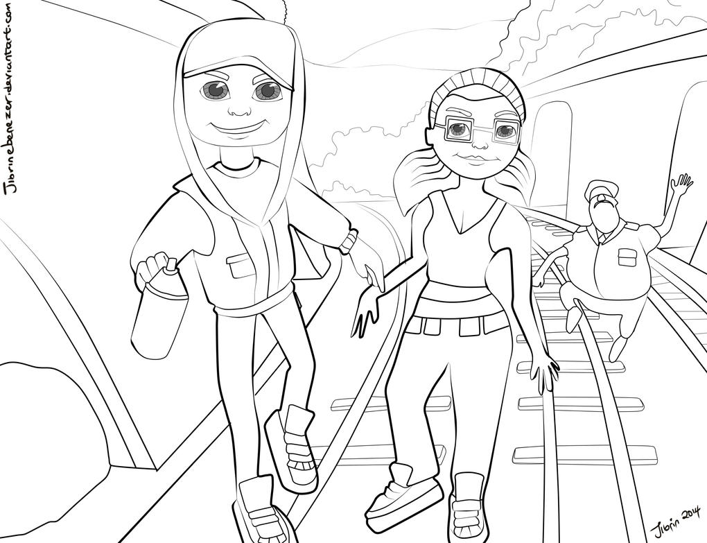 Subway Surfers 4 Cool Coloring Page