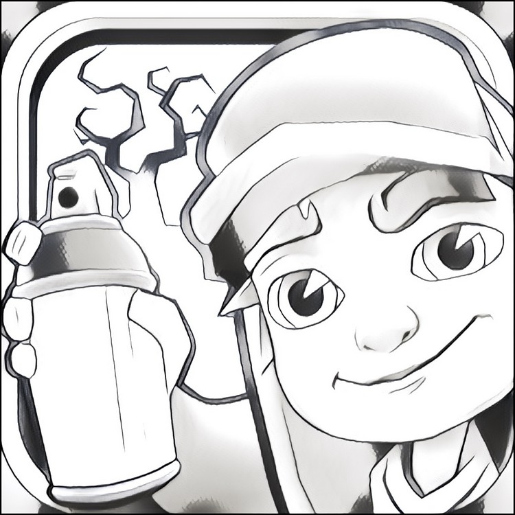Cool Subway Surfers 5 Coloring Page