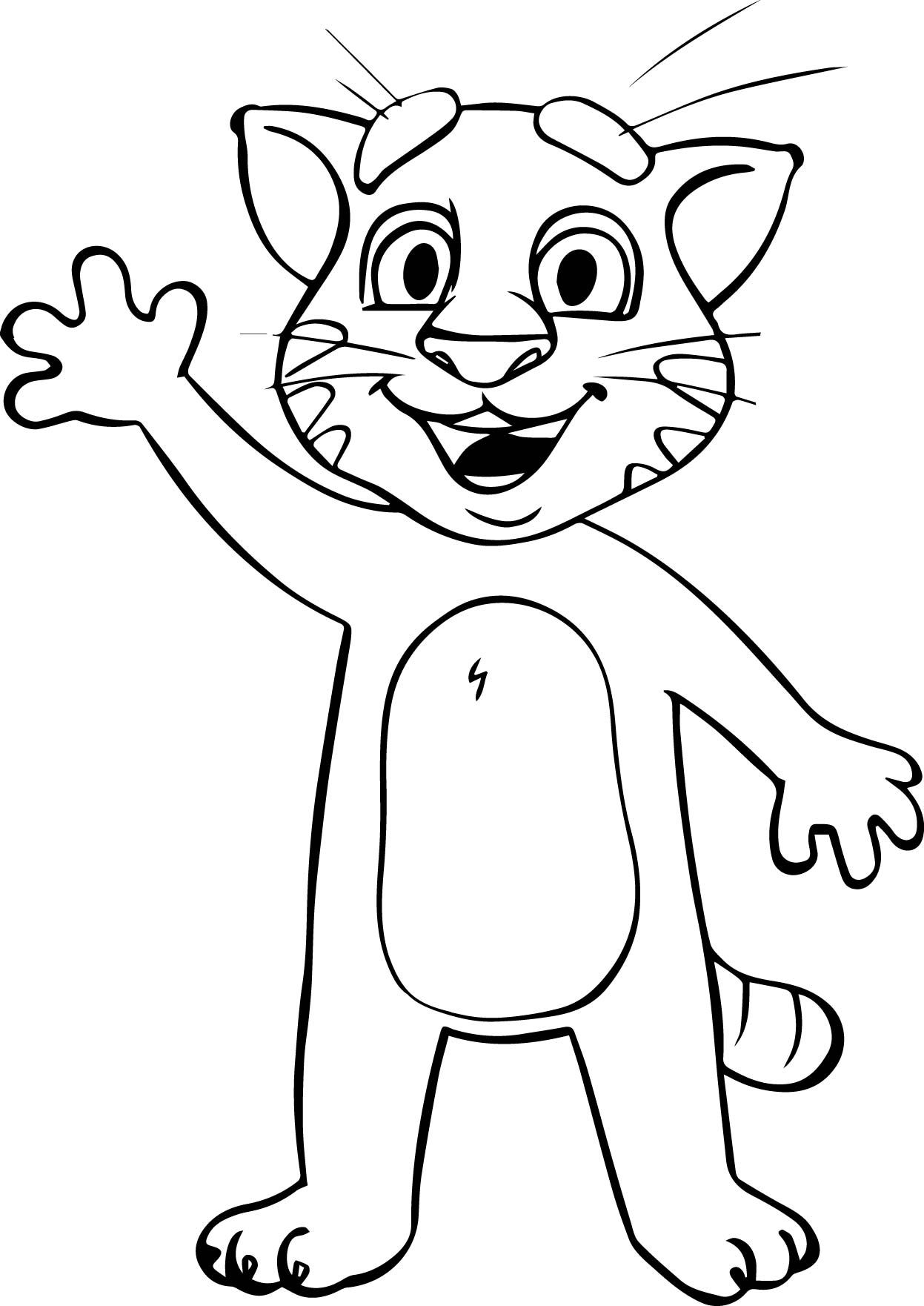 Talking Tom 12 Cool Coloring Page
