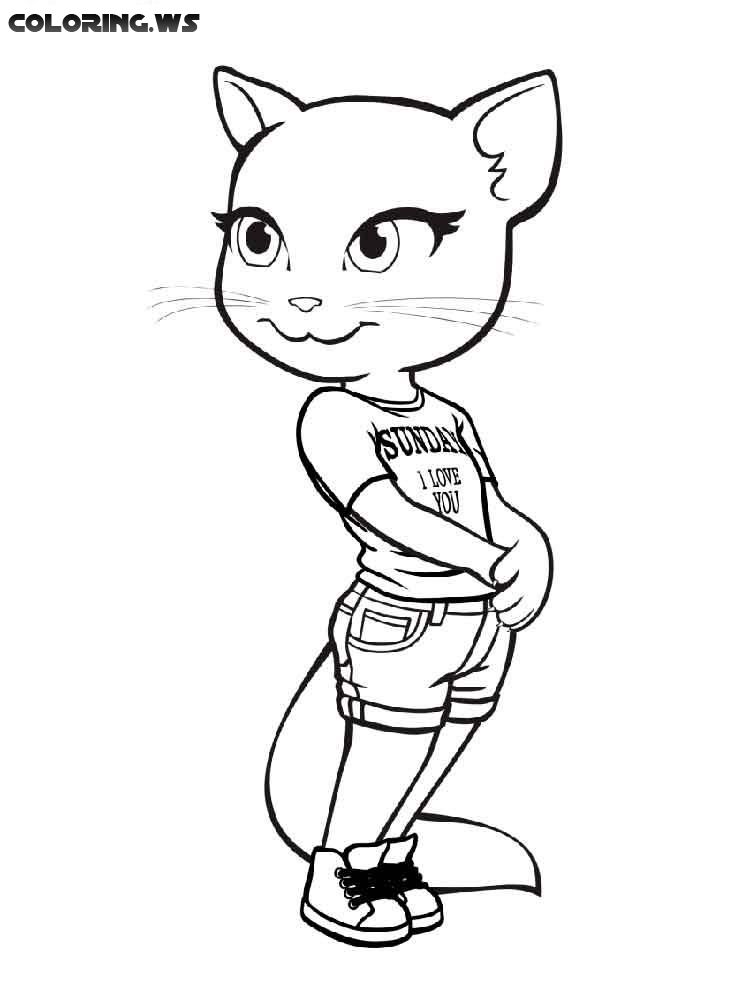 Talking Tom 16 Cool Coloring Page