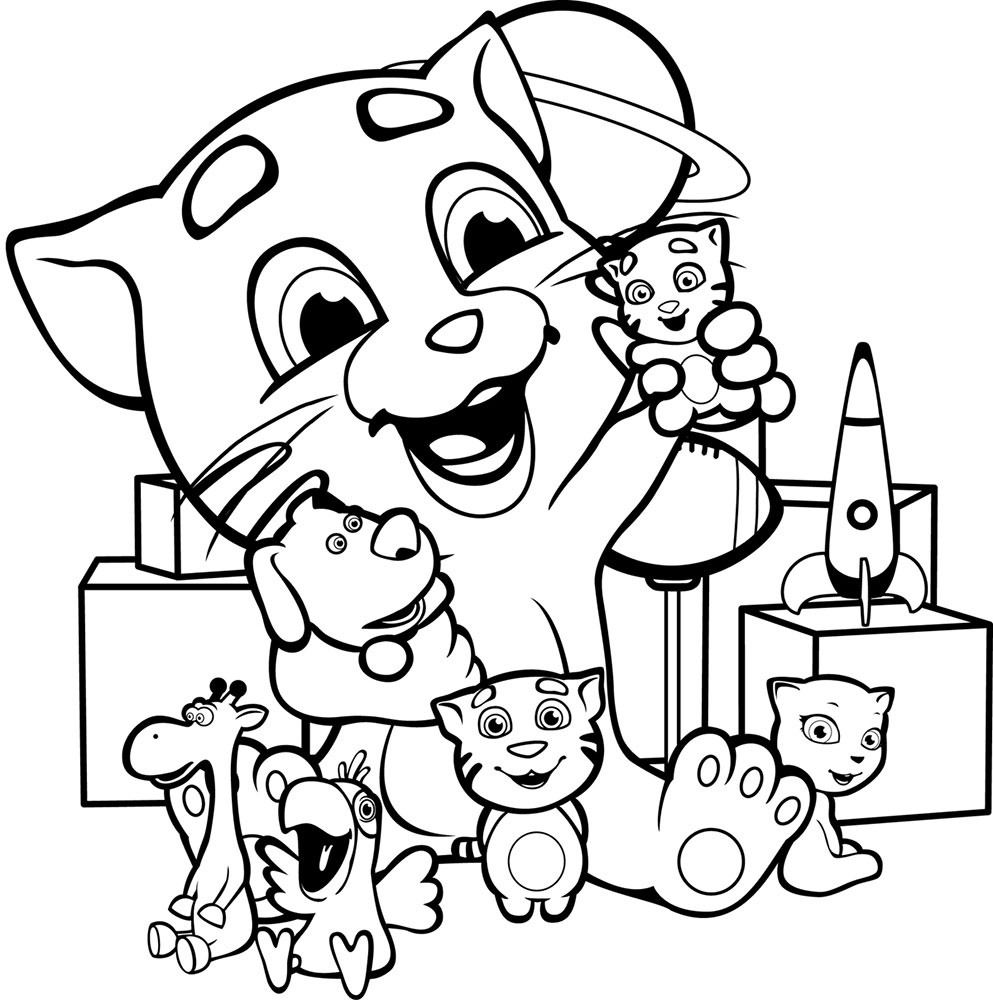 Talking Tom 2 Cool Coloring Page