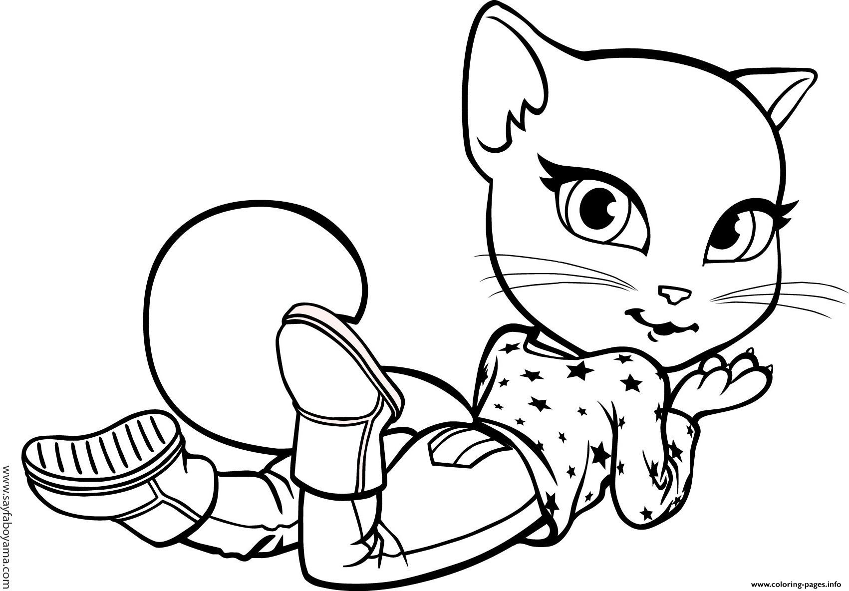Talking Tom 8 Cool Coloring Page