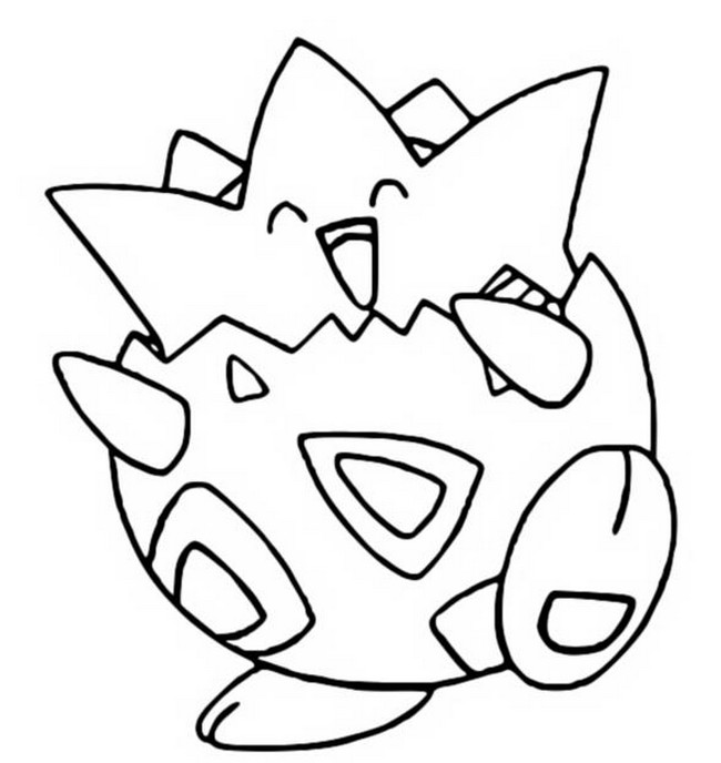 Cool Togepi 3 Coloring Page