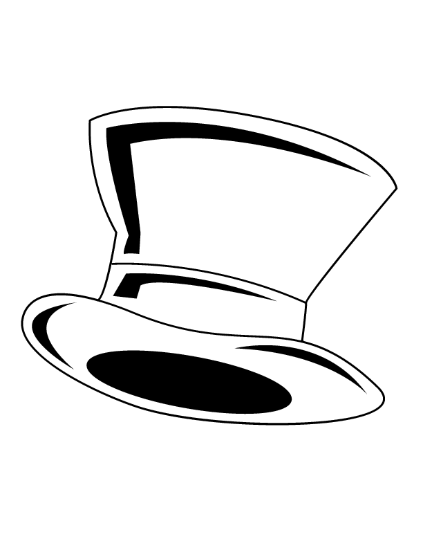 Cool Top Hat 1 Coloring Page