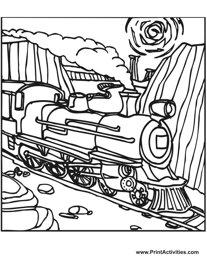 Cool Train 15 Coloring Page