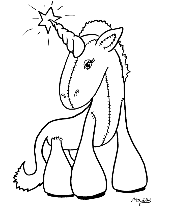 Cool Unicorn 19 Coloring Page