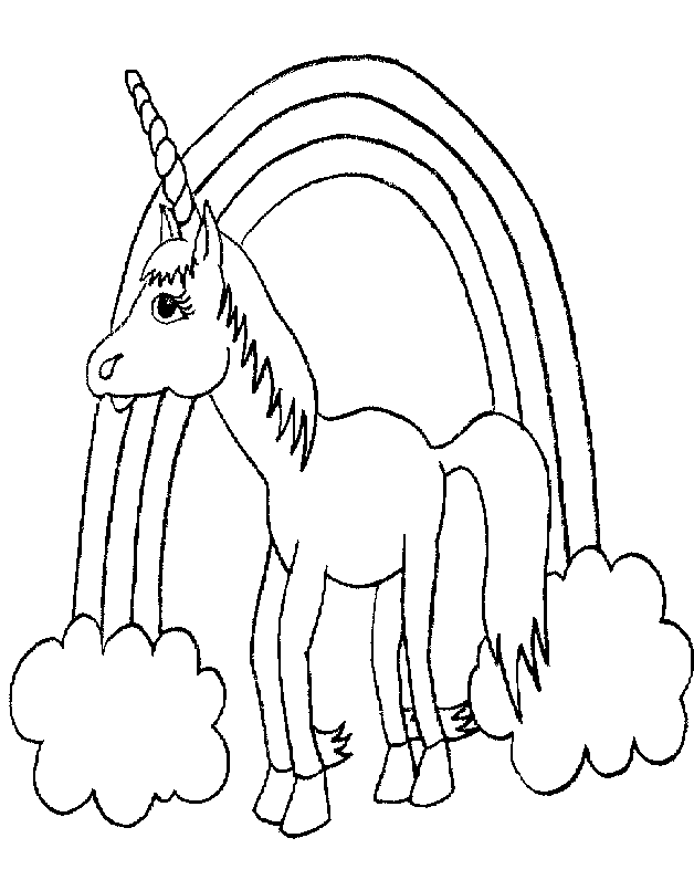 Unicorn 2 For Kids Coloring Page