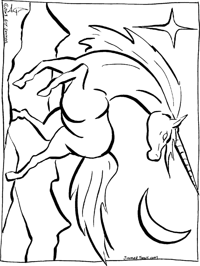 Cool Unicorn 43 Coloring Page