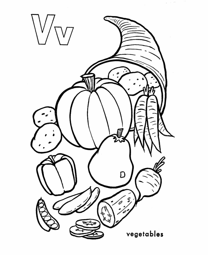 Vegetables 21 For Kids Coloring Page