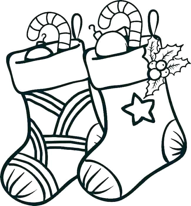 Christmas Stockings For Children Coloring Page