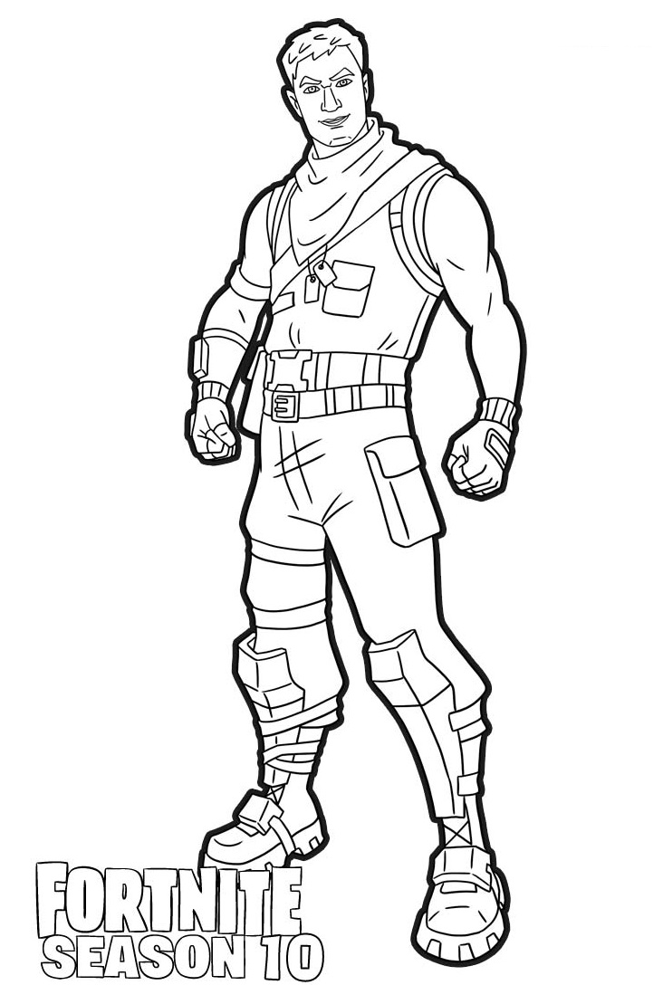 Dark Jonesy Skin From Fortnite Season 10 Coloring Pages - Coloring Cool