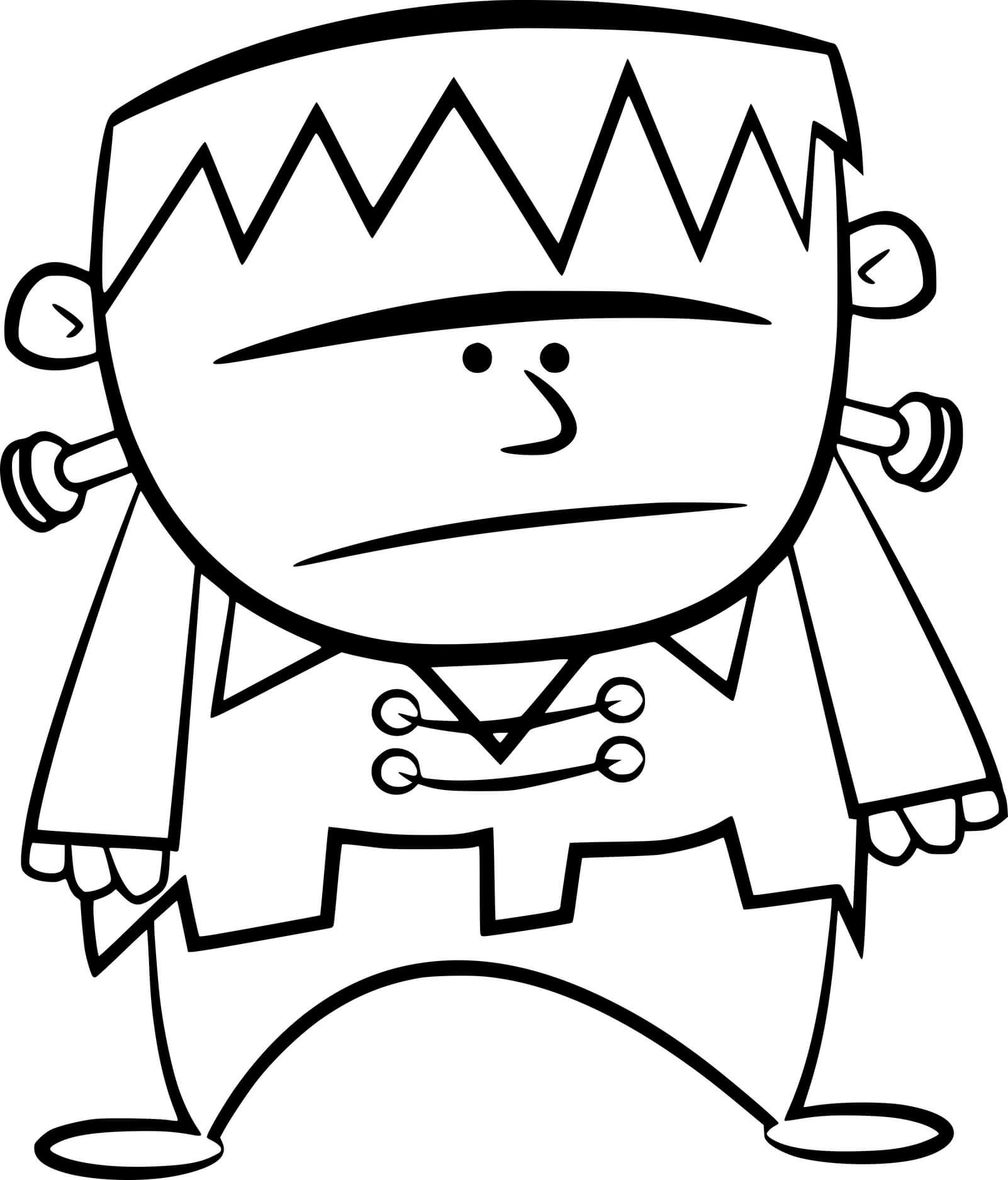 Easy Cartoon Frankenstein Coloring Pages - Coloring Cool