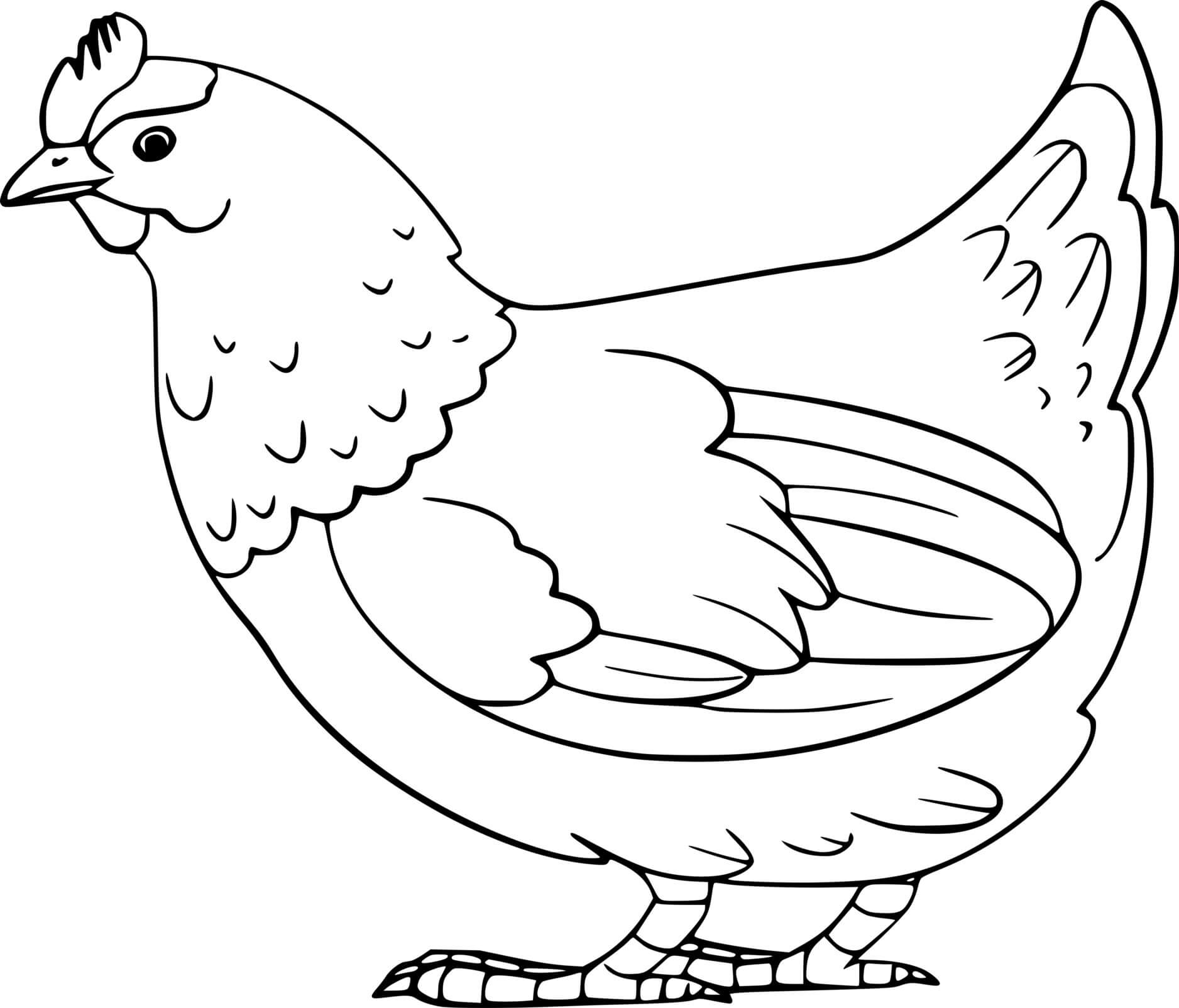 Easy Realistic Chicken Coloring Pages - Coloring Cool