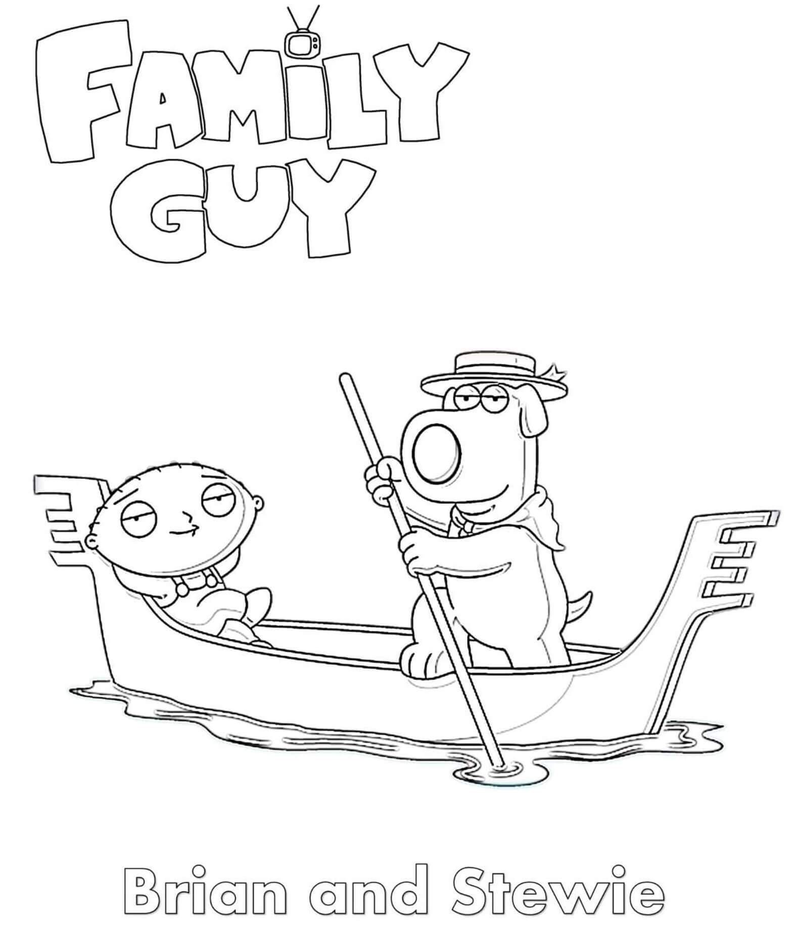 Family Guy Brian And Stewie Coloring Pages - Coloring Cool