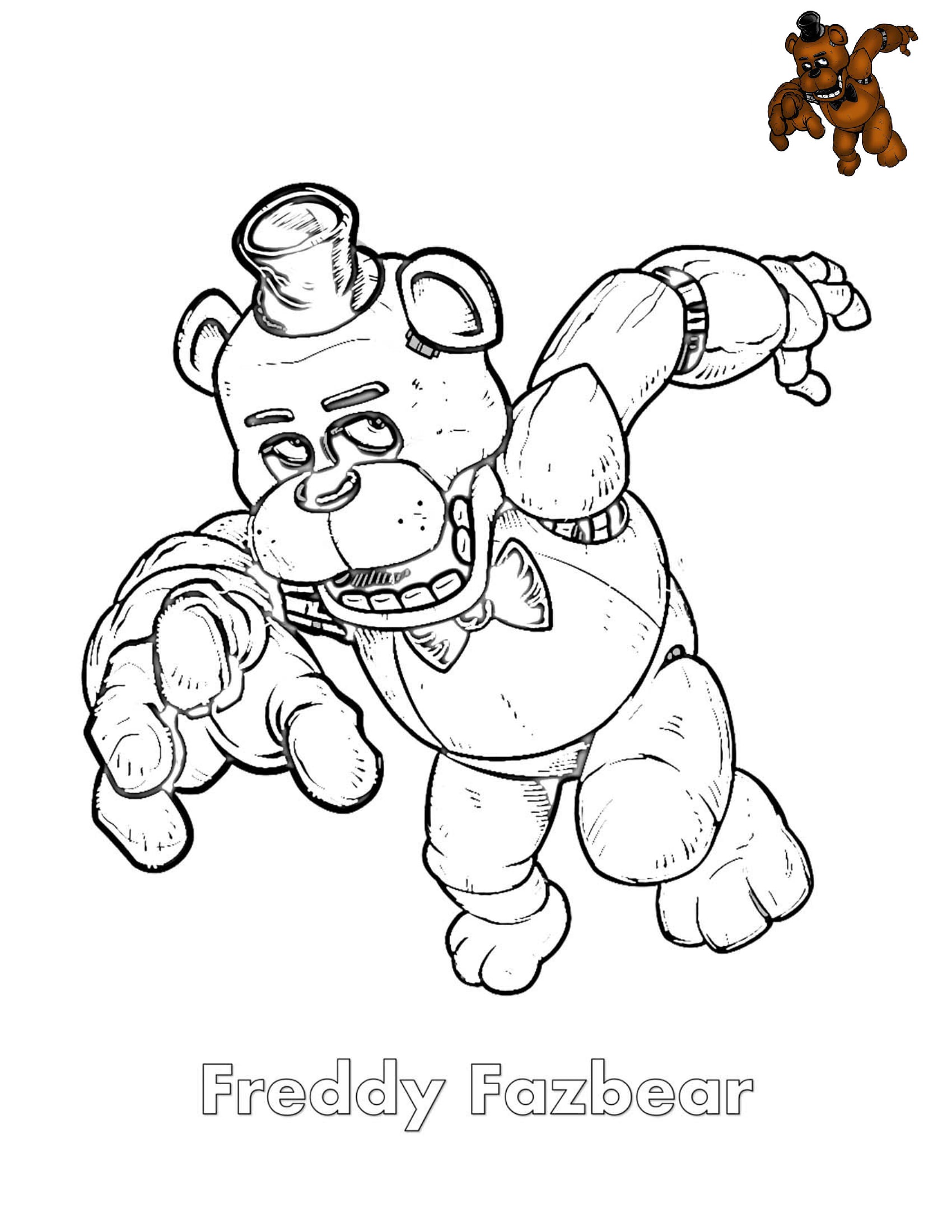 Freddy Fazbear FNAF Coloring Pages Coloring Cool