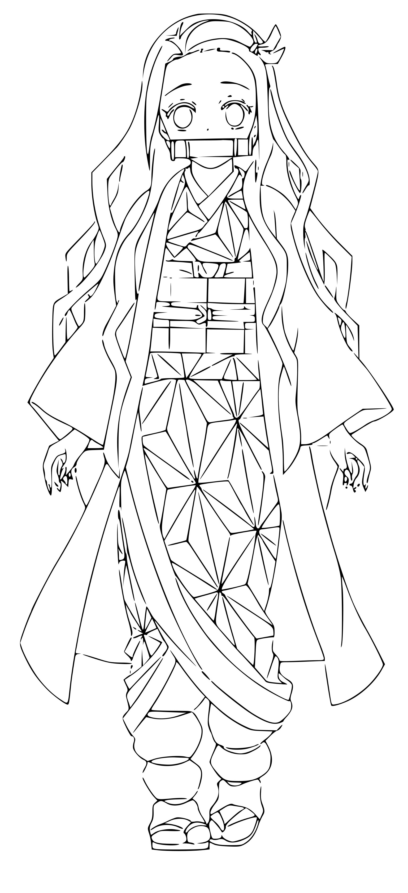 Full Length Nezuko Demon Slayer Coloring Pages - Coloring Cool