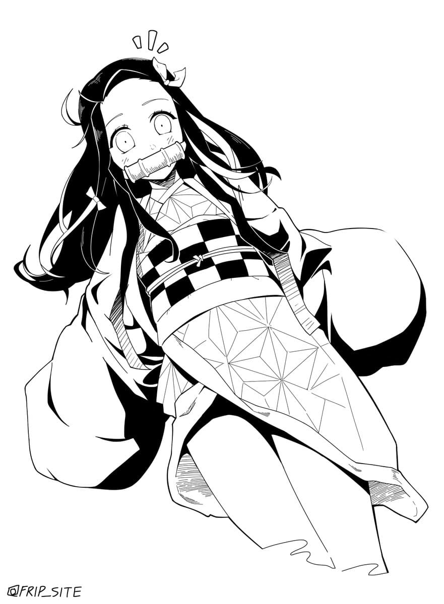 Strong Nezuko Demon Slayer Coloring Pages Coloring Cool