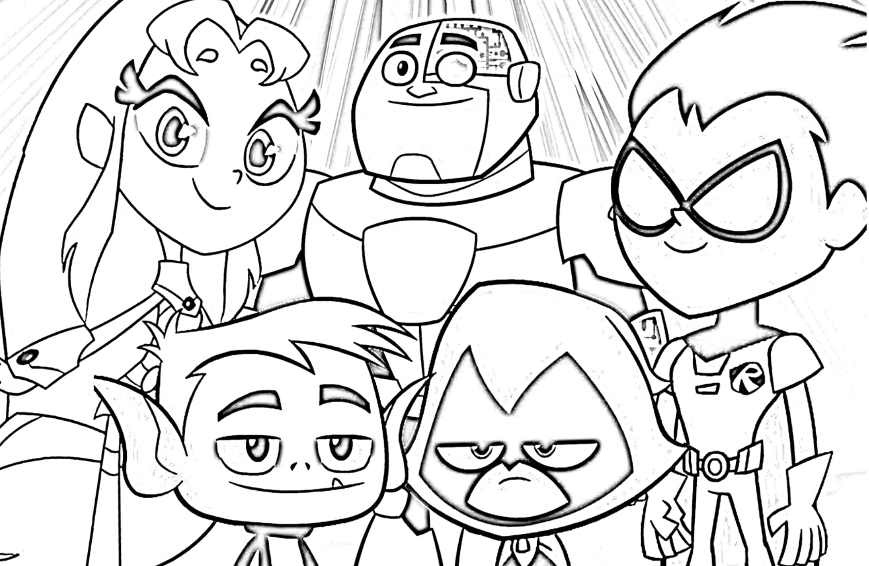 Teen Titans Go All Characters Coloring Pages - Coloring Cool