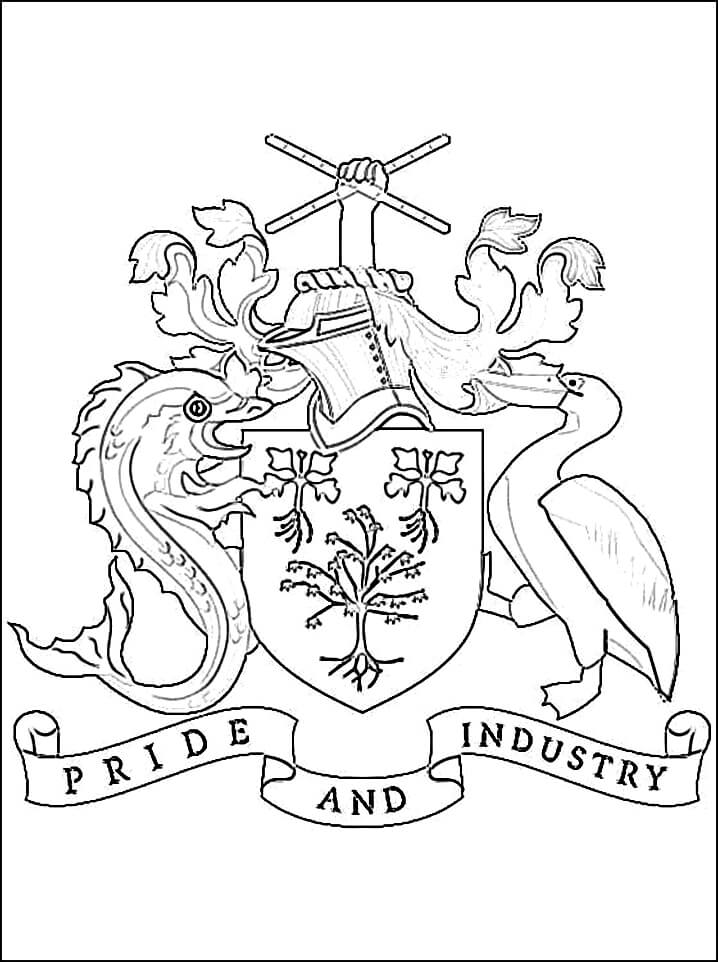 Barbados Coat Of Arms Coloring Pages Coloring Cool