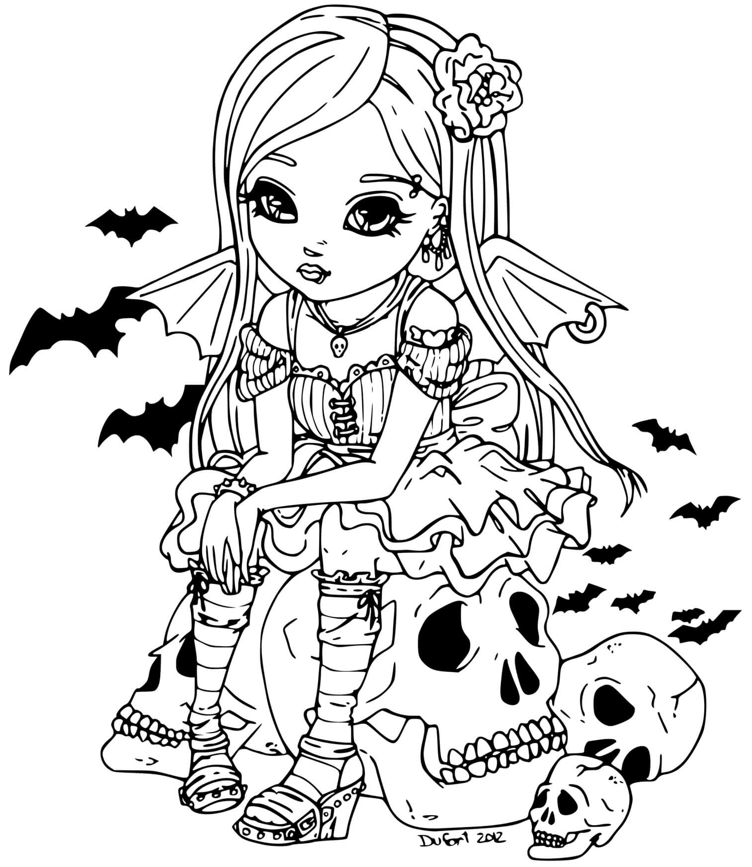 Bimbo Vampire Ghost Bats Halloween Coloring Pages - Coloring Cool