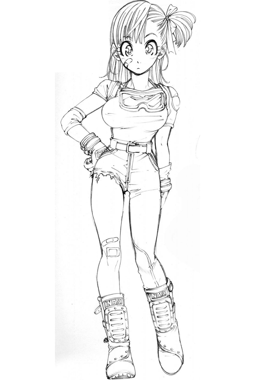 Bulma In Anime Dragon Ball Coloring Pages - Coloring Cool