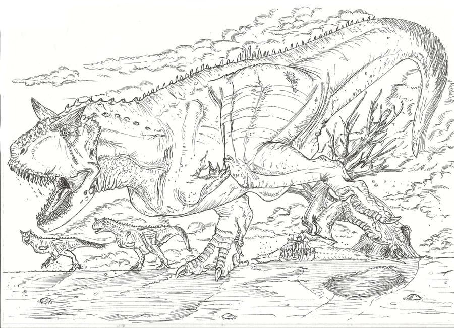 Free Carnotaurus 2 coloring page to Print, Download or Color online. 