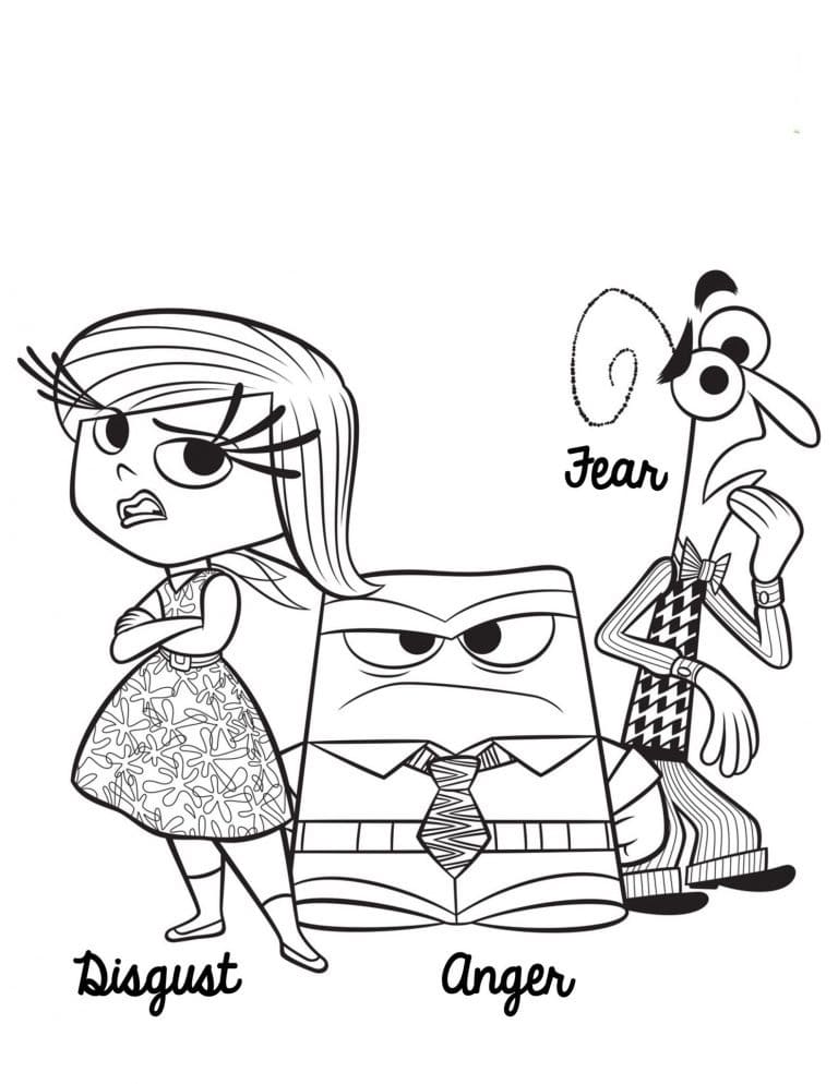 Characters from Inside Out Coloring Pages - Coloring Cool