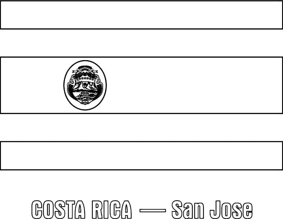 Costa Rica Flag Coloring Pages - Coloring Cool