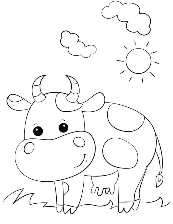 Cute Cow Coloring Pages - Coloring Cool