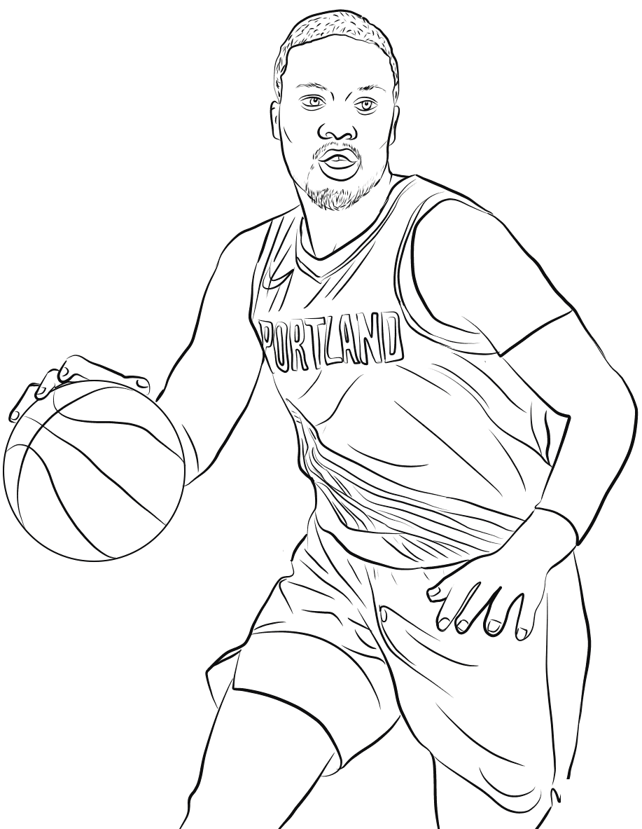 Damian Lillard Coloring Pages - Coloring Cool