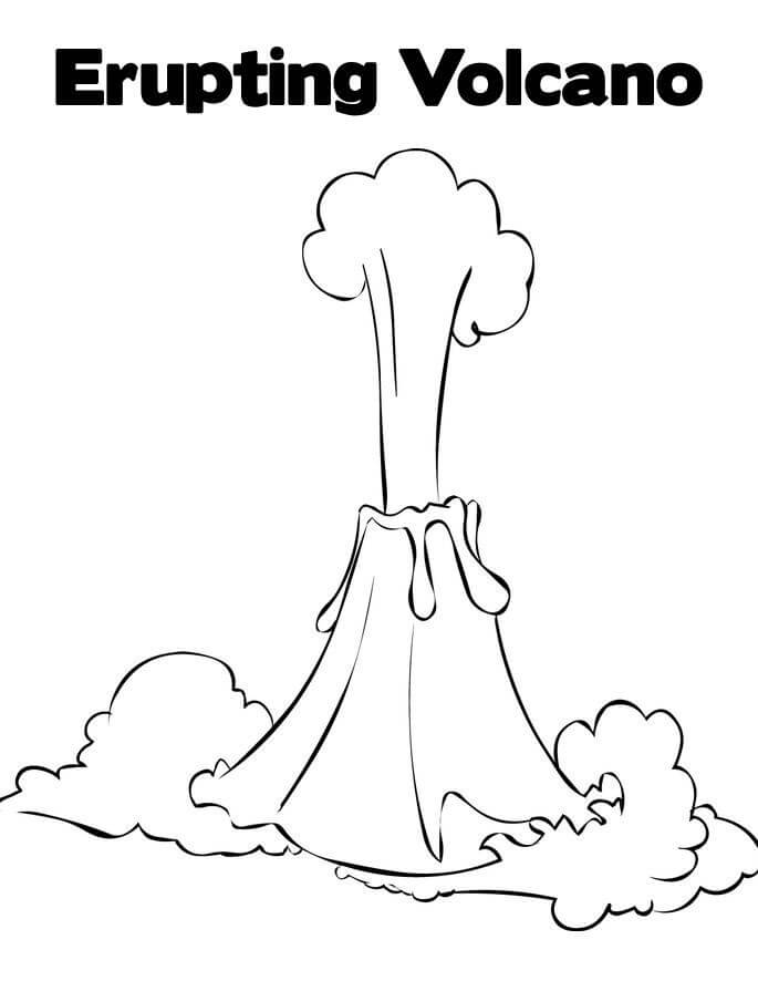 Erupting Volcano Coloring Pages - Coloring Cool