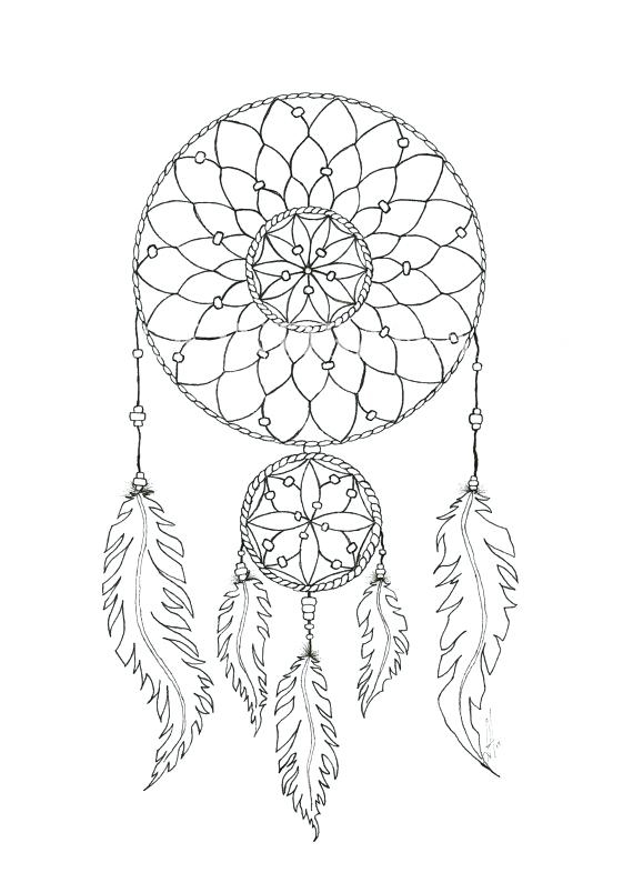 Simple Dream Catcher Coloring Pages Coloring Cool