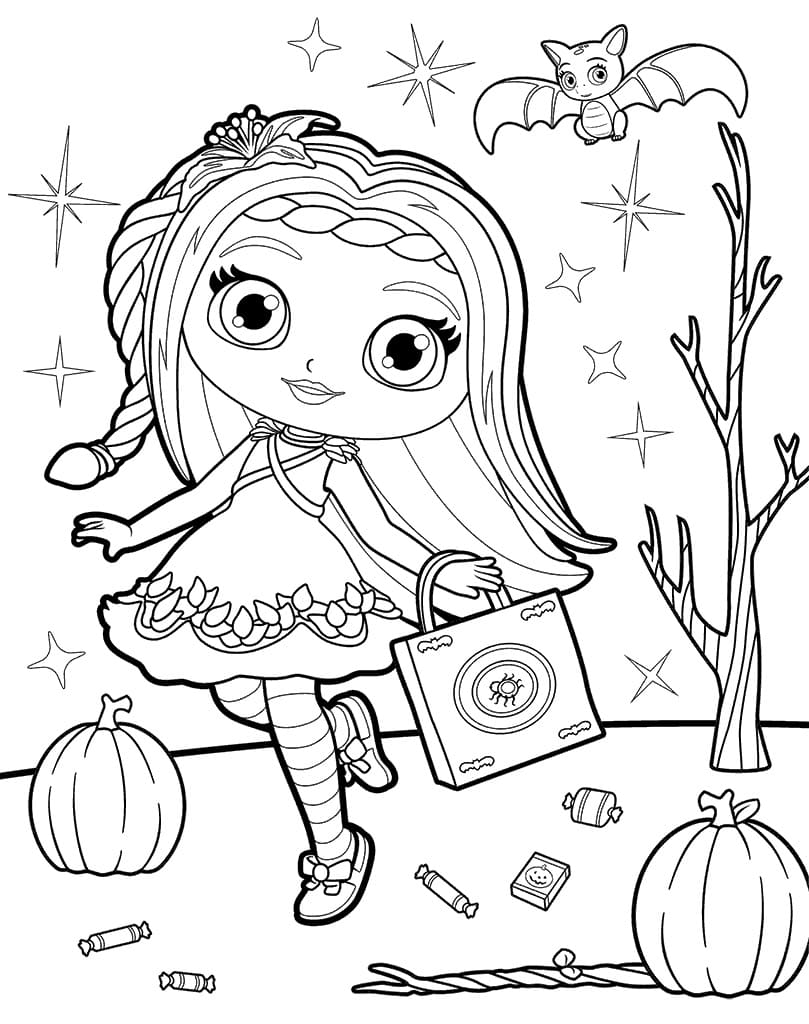 Halloween Posie Little Charmers Coloring Pages - Coloring Cool