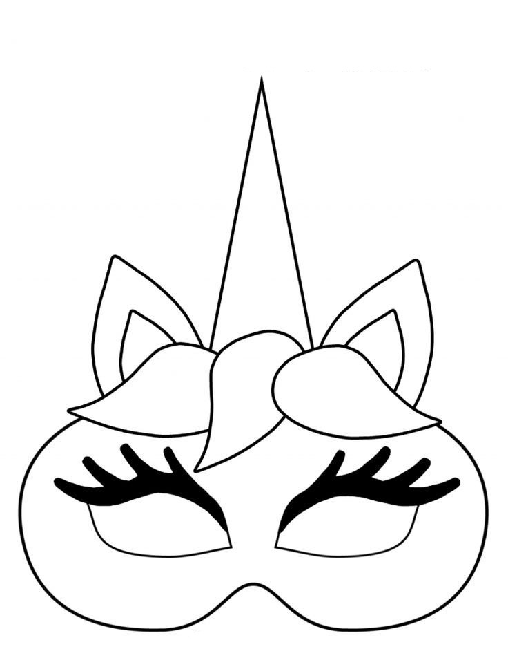 Halloween Unicorn Mask Coloring Pages - Coloring Cool