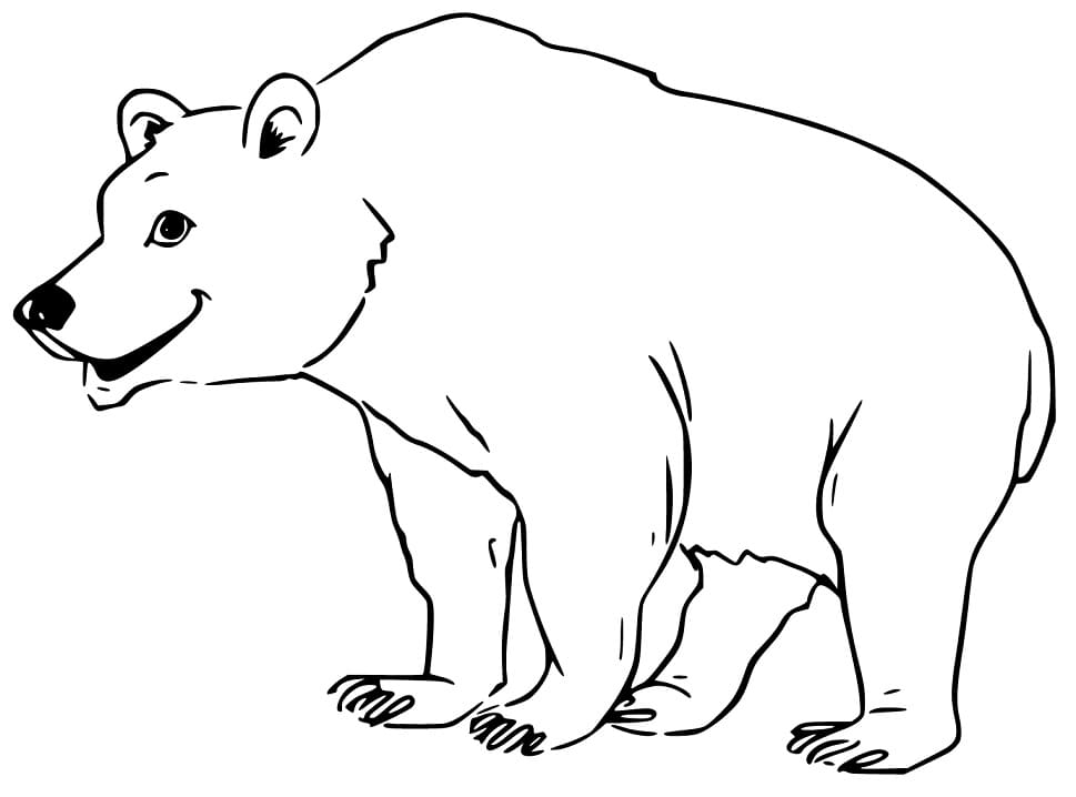 Happy Black Bear Coloring Pages - Coloring Cool