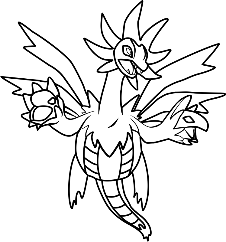 Free Hydreigon From Pokemon coloring page to Print, Download or Color onlin...