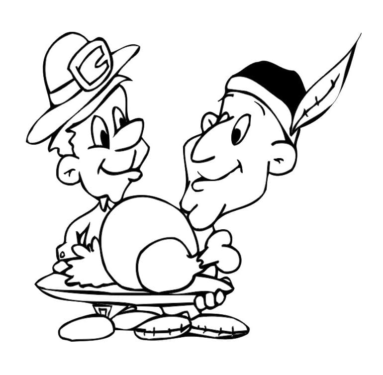 Indian and Pilgrim Coloring Pages - Coloring Cool