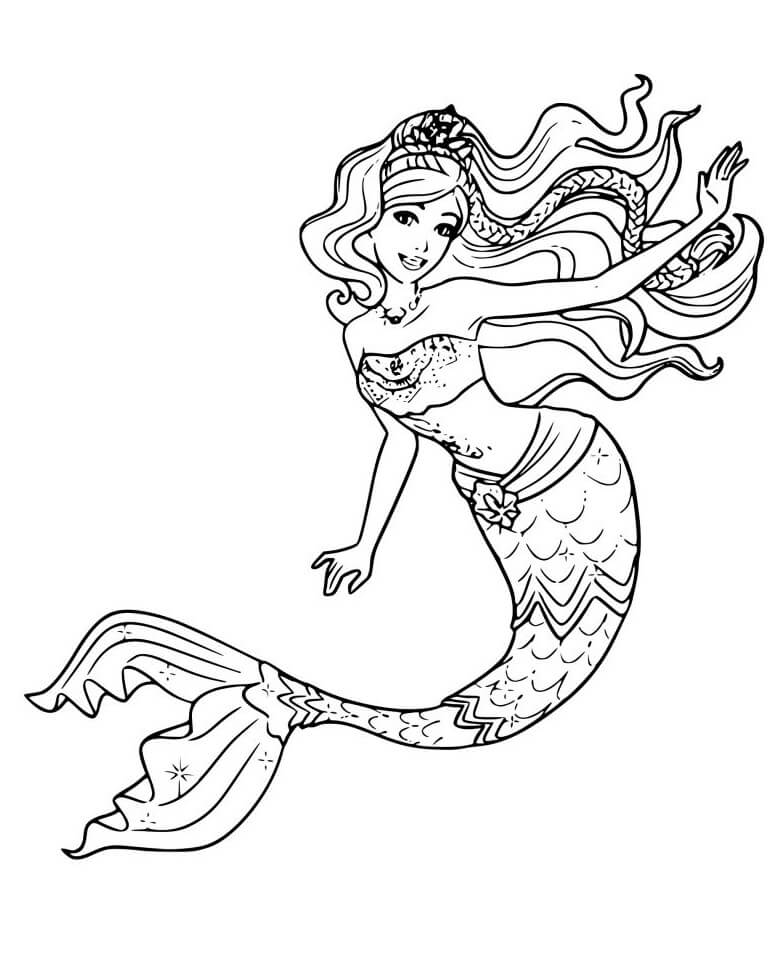 Lovely Barbie Mermaid Coloring Pages - Coloring Cool