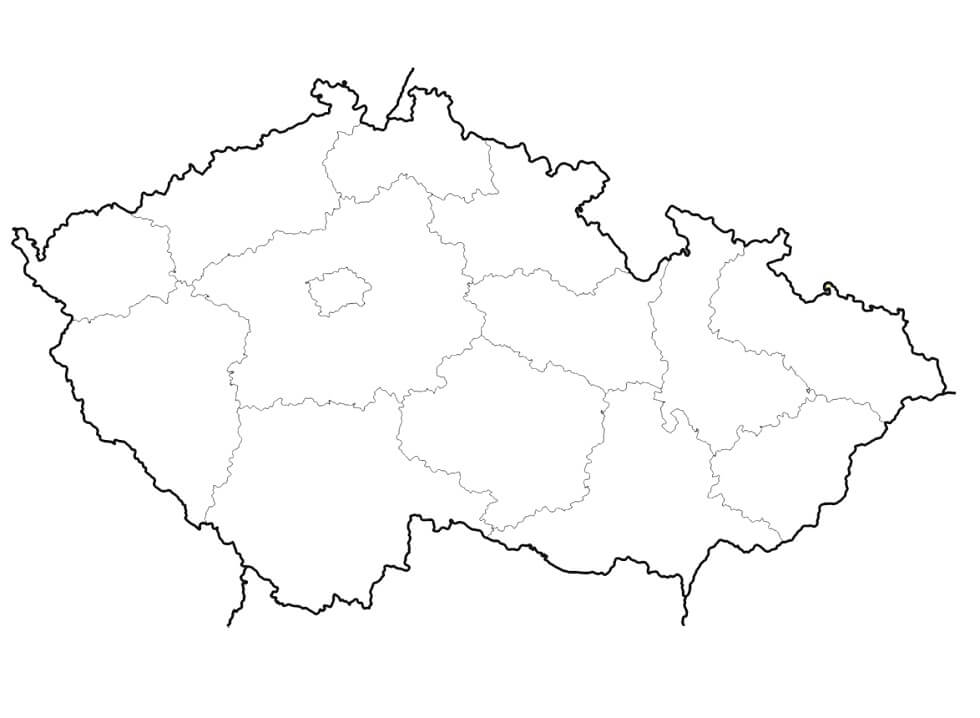 Map of Czech Republic 1 Coloring Pages - Coloring Cool