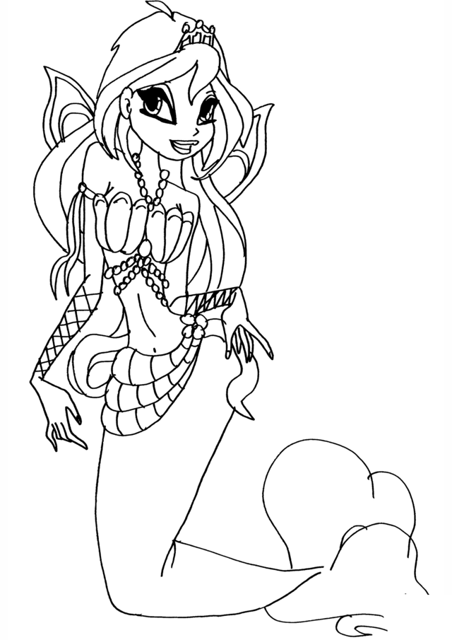Mermaid Bloom Winx Club Coloring Pages - Coloring Cool